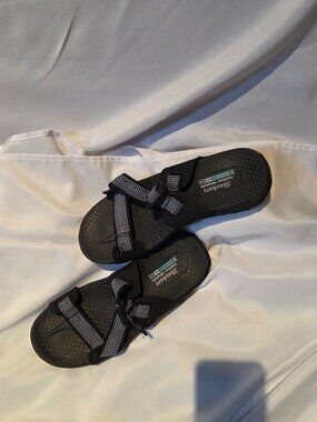 Skechers Outdoor Lifestyle Black Slide Sandals, Women's Size